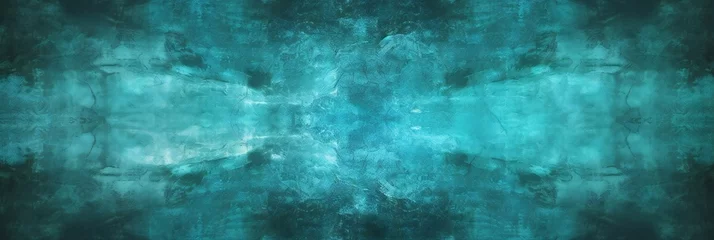 Poster Abstract dark aquamarine turquoise concrete stone paper texture © kilimanjaro 