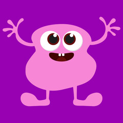 Simple vector illustration small monster