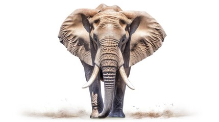 Majestic African elephant photo realistic illustration - Generative AI. - obrazy, fototapety, plakaty