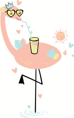 This design, which shows the holiday where the flamingo takes a hot flight, can be used in t-shirts and many places.