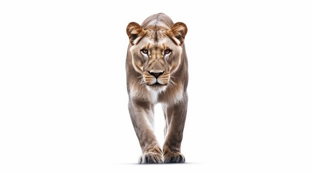 Majestic African lioness photo realistic illustration - Generative AI.
