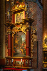 Fototapeta na wymiar Paintings and artwork, decorations in the Church of the Assumption of the Blessed Virgin Mary, Cathedral Basilica in Pelplin, Poland