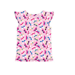  GIRLS BABY FROCKS TOP PINK BUTTERFLY PRINT VECTOR