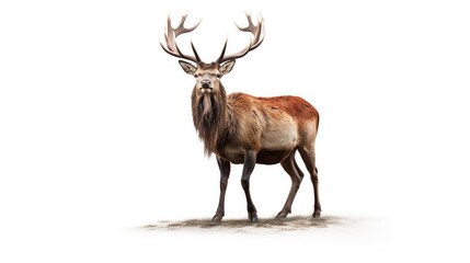 Majestic red deer photo realistic illustration - Generative AI.