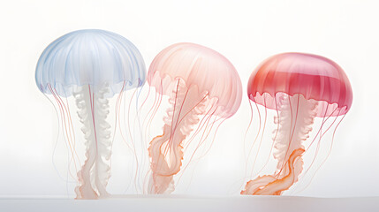 Jellyfish on white background