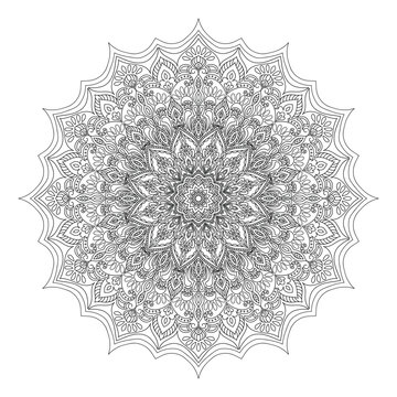 Modern Decorative Vector Illustration of an Oriental Mandala Colorful Floral Ornament 