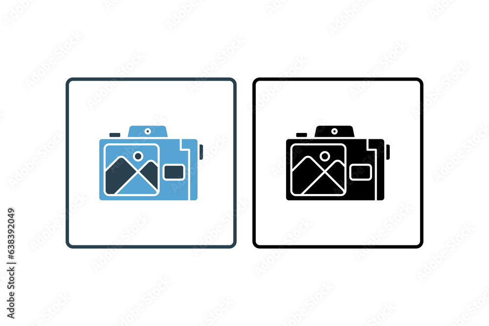 Poster camera icon. icon related to multimedia and entertainment. suitable for web site design, app, user i