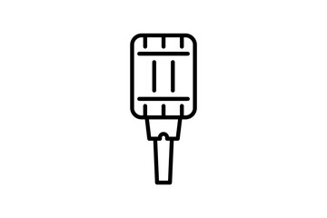 Microphone Icon. Icon related to multimedia and entertainment. suitable for web site design, app, user interfaces. line icon style. Simple vector design editable