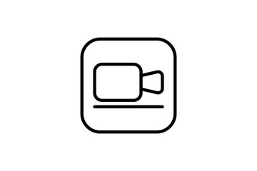 Video Camera Icon. Icon related to multimedia and entertainment. suitable for web site design, app, user interfaces. line icon style. Simple vector design editable