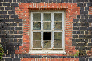 Old dirty factory window
