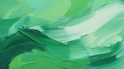 Abstract thick green oil paint background 