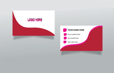 Naklejka na ściany i meble Red sided business card design template .