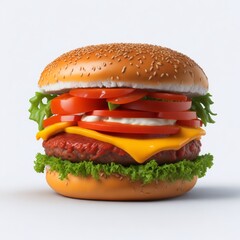 hamburger on a white background