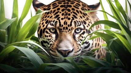 Stealthy jaguar photo realistic illustration - Generative AI.