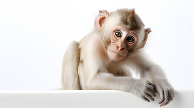 Monkey on white background