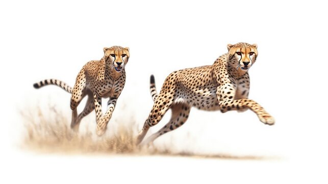 Agile cheetah photo realistic illustration - Generative AI.