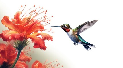 Fototapeta premium Swift hummingbird photo realistic illustration - Generative AI.