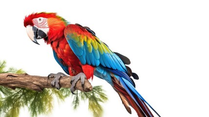 Obraz premium Vibrant parrot photo realistic illustration - Generative AI.