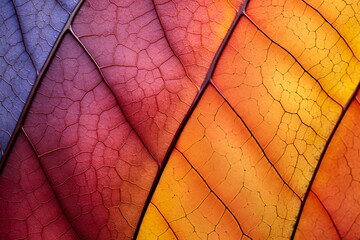 Fototapeta premium Vivid Fall Leaves: Mesmerizing Macro Captur
