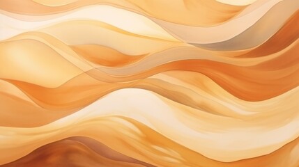 Fototapeta na wymiar Brown beige soft color gradient watercolor wave abstract background. Wavy elegant modern template design. AI Illustration for cosmetics nature concept, backdrop, textile, banner.