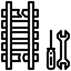 REPAIR TOOLS line icon,linear,outline,graphic,illustration