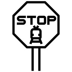 STOP line icon,linear,outline,graphic,illustration