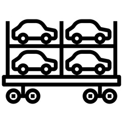 TRAILER line icon,linear,outline,graphic,illustration