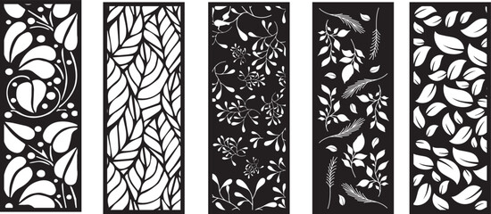 Decorative card for cutting.Leaves foliage pattern