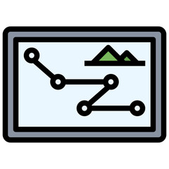 MAP line icon,linear,outline,graphic,illustration