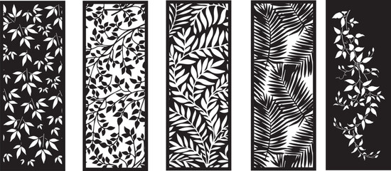 Decorative card for cutting.Leaves foliage pattern
