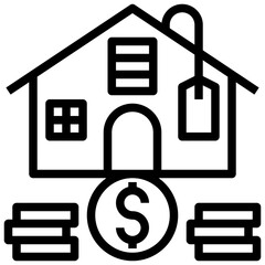 AFFORDABLE HOUSING line icon,linear,outline,graphic,illustration