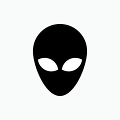 Head Alien Icon. Stranger Symbol. ET, Extra Terrestrial.    