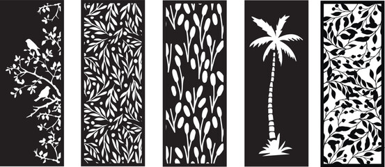 Decorative card for cutting.Leaves foliage pattern