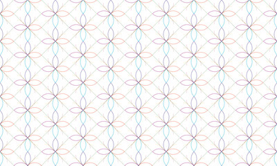 Fototapeta premium colorful floral seamless pattern. creative abstract style line shape geometric continuous pattern background. oriental style, modern textile fabric design.