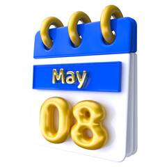 08 May -  3D Calendar Icon Render