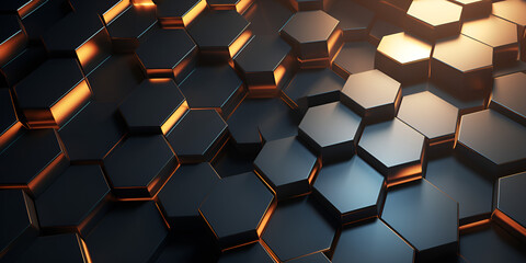 A wall of hexagons with the word hexagons on it generative AI