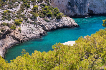 Porto Limnionas beach in Zakynthos island in Greece.
