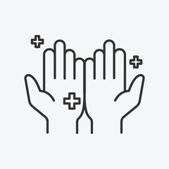 Clear Hands icon vector. Linear style sign for mobile concept and web design. hygiene symbol  vector illustration. Flat vector simple element graphics - vector.