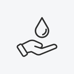 Clear Hands icon vector. Linear style sign for mobile concept and web design. hygiene symbol  vector illustration. Flat vector simple element graphics - vector.