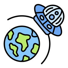 UFO Earth Icon