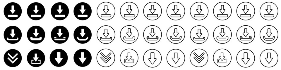 Set of Download Icons
