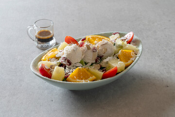 Korean food dish Ricotta cheese salad, hotchkit piralf, shrimp pilaf, rosé risotto, mushroom cream risotto, oil chicken