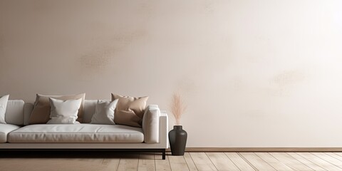 Simplicity in style. Contemporary interior elegance. Minimalist haven. Embracing space and comfort. Scandinavian serenity. Relaxing living room with sofa chair