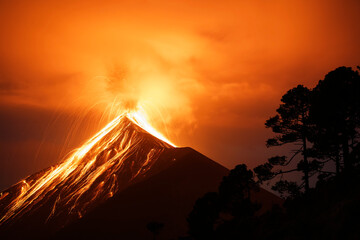 Volcan de Fuego volcano from Acatenango volcano