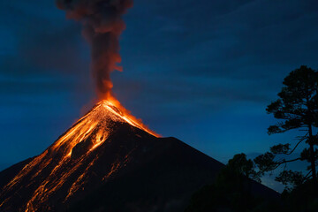 Volcan de Fuego volcano from Acatenango volcano