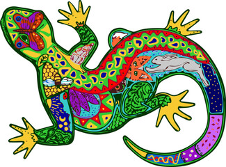 Colorful green lizard for kid-friendly decor