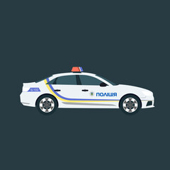 ukraine police car vector cartoon style 