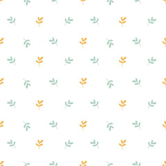 Abstract scandi style seamless vector pattern. Simple floral texture. Cute hand drawn background for kids room decor, nursery art, apparel, packaging, wrapping paper, textile, fabric, wallpaper, gift.