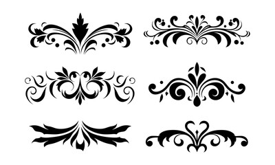 Set of decorative ornament or elements for design vector illustration