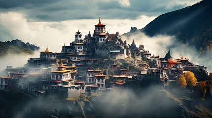 Tibetan Buddhist Monastery In Himalayas